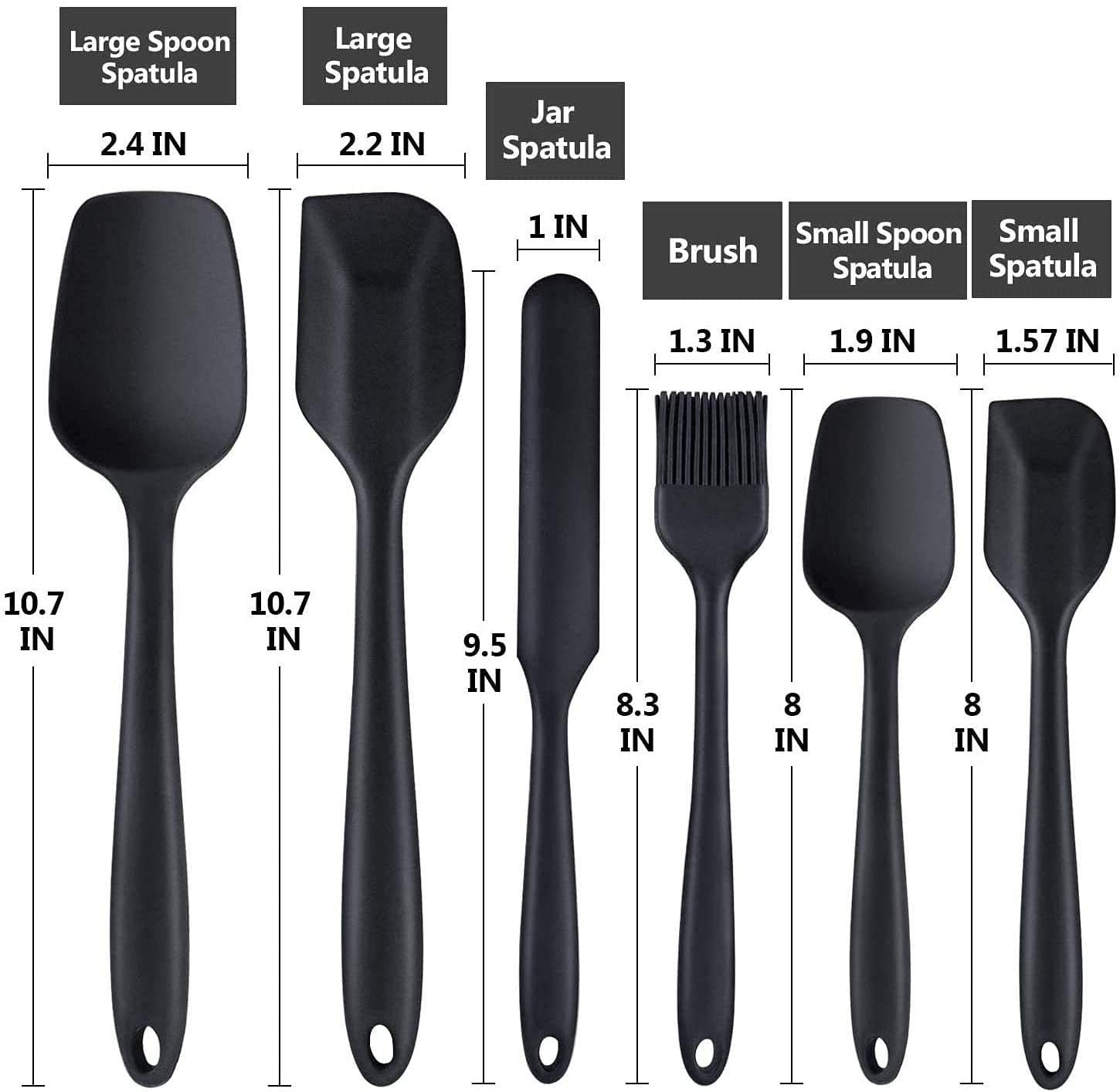 6 PIS SILICONE KITCHEN SPATULA (BLACK)