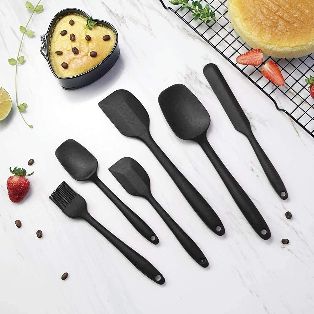 6 PIS SILICONE KITCHEN SPATULA (BLACK)